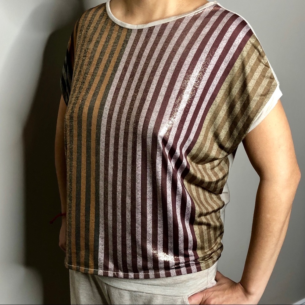 Zara Collection vertical stripe shimmer metallic